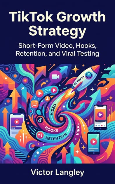 Book cover for TikTok Growth Strategy: Short-Form Video, Hooks, Retention, and Viral Testing