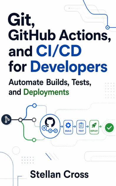 Book cover for Git, GitHub Actions, and CI/CD for Developers: Automate Builds, Tests, and Deployments