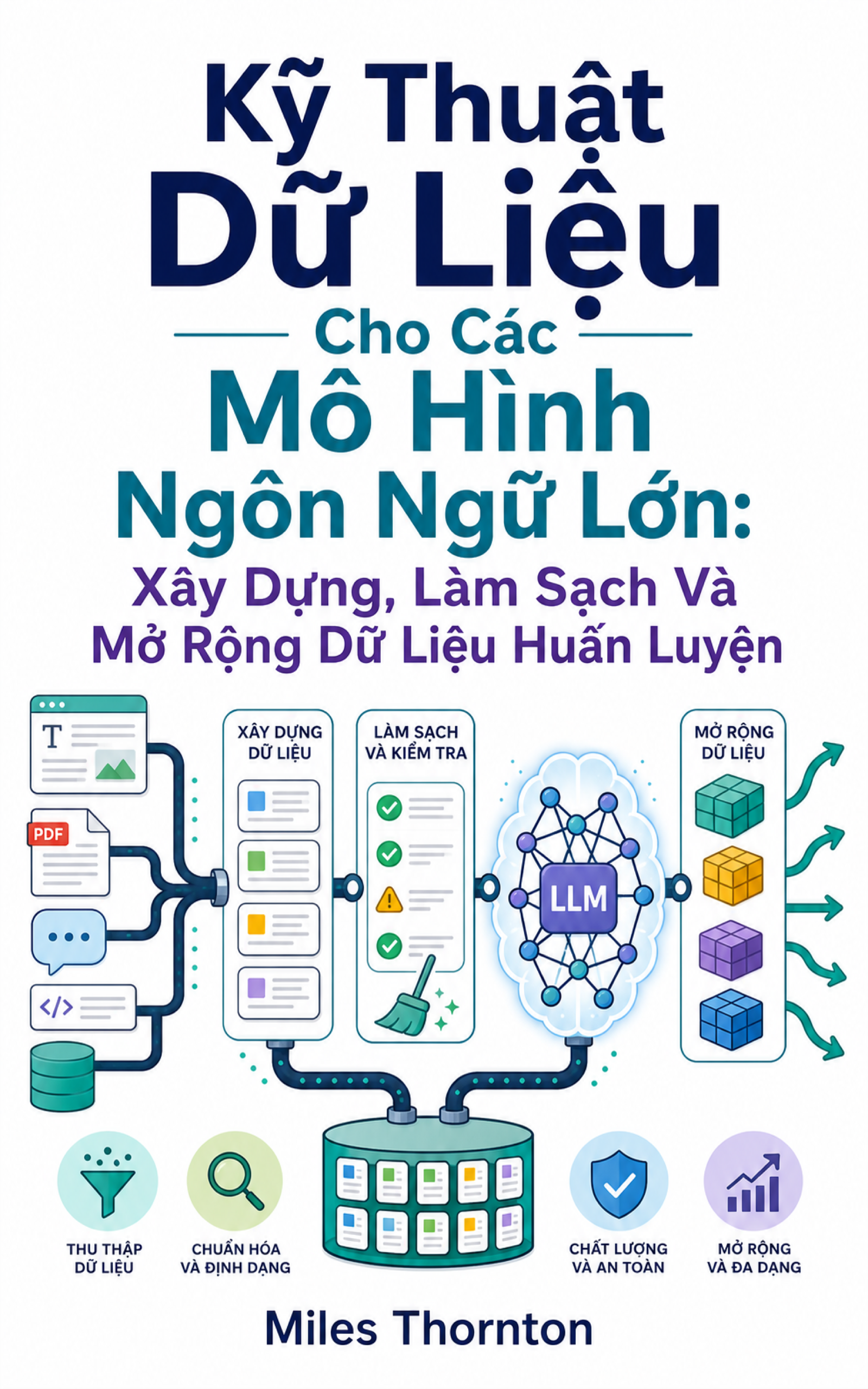 Book cover for Kỹ Thuật Dữ Liệu Cho Các Mô Hình Ngôn Ngữ Lớn: Xây Dựng, Làm Sạch Và Mở Rộng Dữ Liệu Huấn Luyện